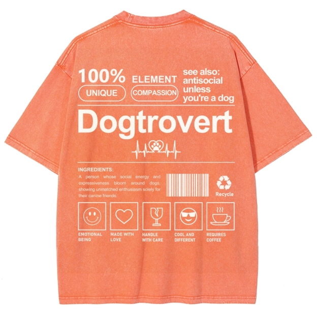 Dogtrovert Unisex Fit Washed T-Shirt