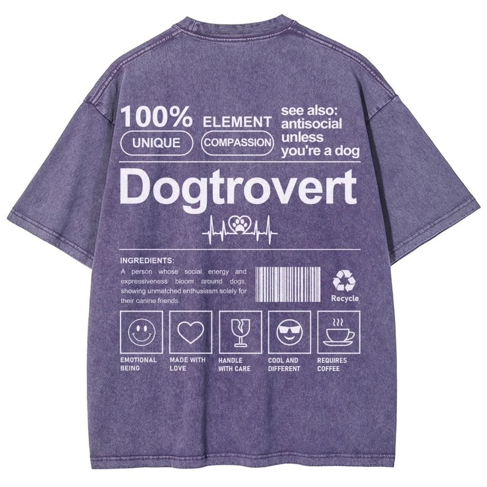 Dogtrovert Unisex Fit Washed T-Shirt