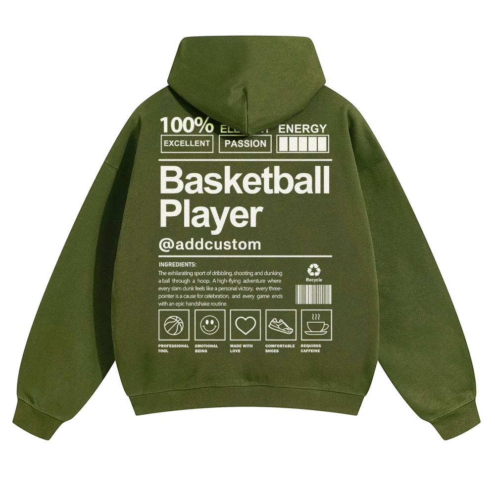 Basketball Player Addcustom Solid Color Hoodie Customscool