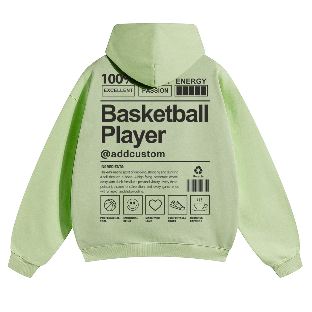 Basketball Player Addcustom Solid Color Hoodie Customscool
