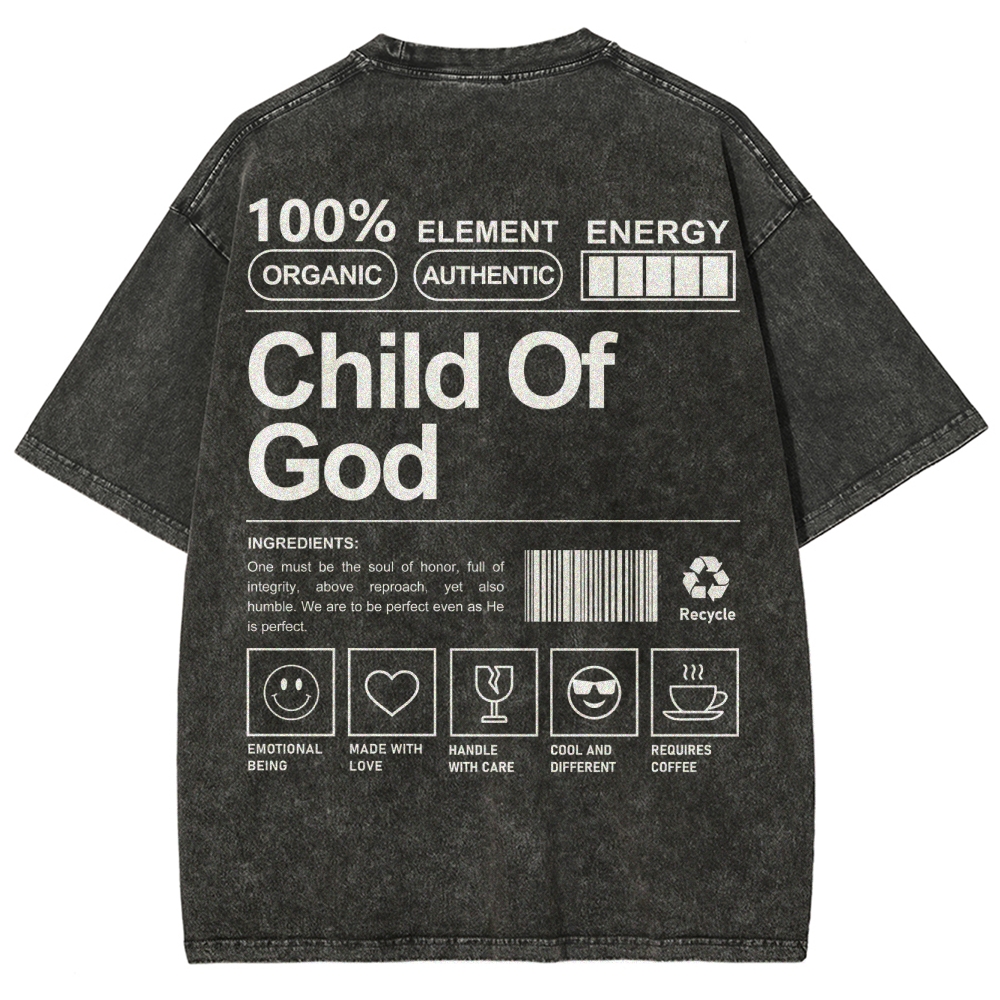 Child Of God Unisex Fit Washed T-Shirt Customscool