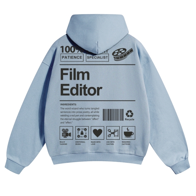 Film Editor Solid Color Hoodie Customscool