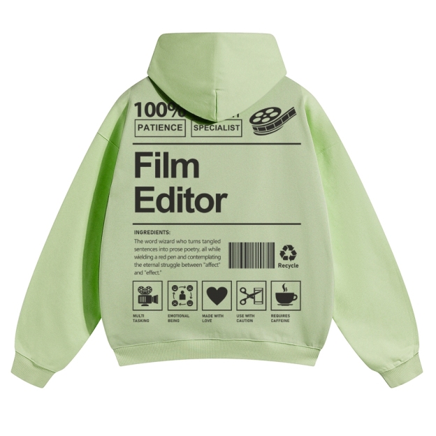 Film Editor Solid Color Hoodie Customscool