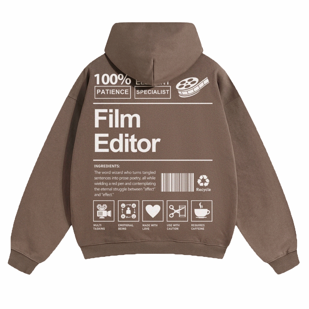 Film Editor Solid Color Hoodie Customscool