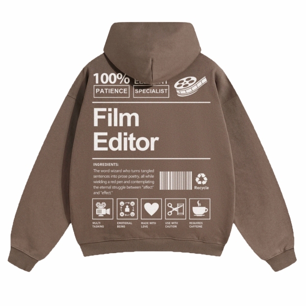 Film Editor Solid Color Hoodie Customscool