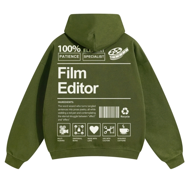 Film Editor Solid Color Hoodie Customscool