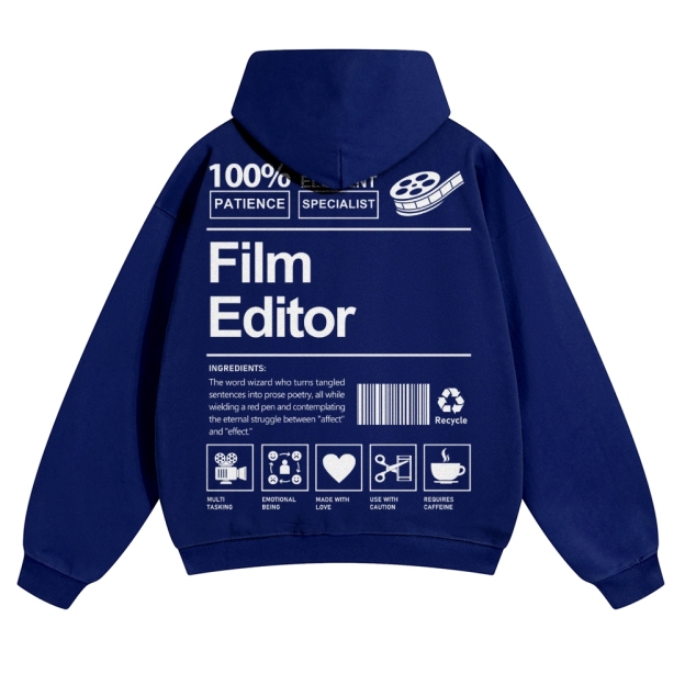 Film Editor Solid Color Hoodie Customscool