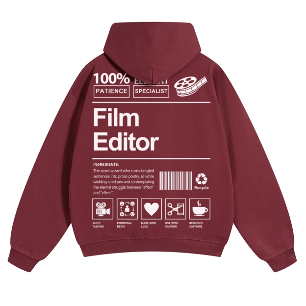 Film Editor Solid Color Hoodie Customscool