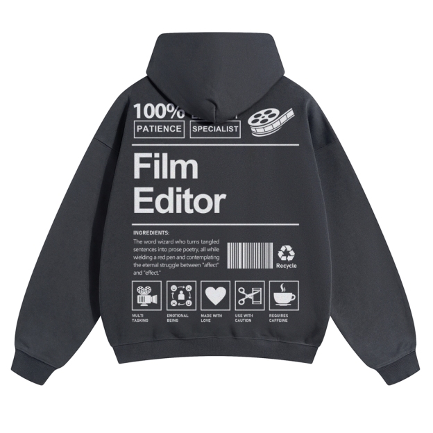 Film Editor Solid Color Hoodie Customscool