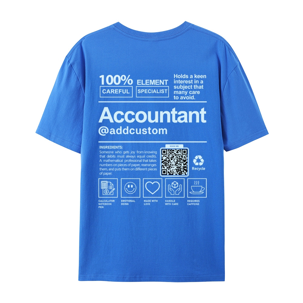 Accountant Addcustom QR Code Casual Short Sleeve T-Shirt Customscool