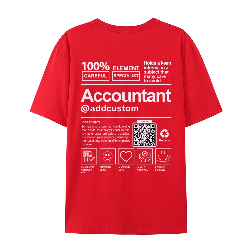 Accountant Addcustom QR Code Casual Short Sleeve T-Shirt Customscool