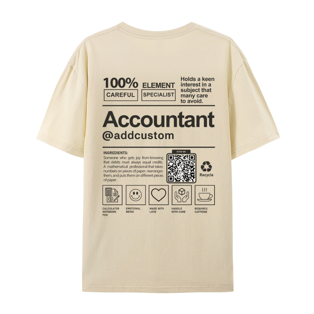 Accountant Addcustom QR Code Casual Short Sleeve T-Shirt Customscool