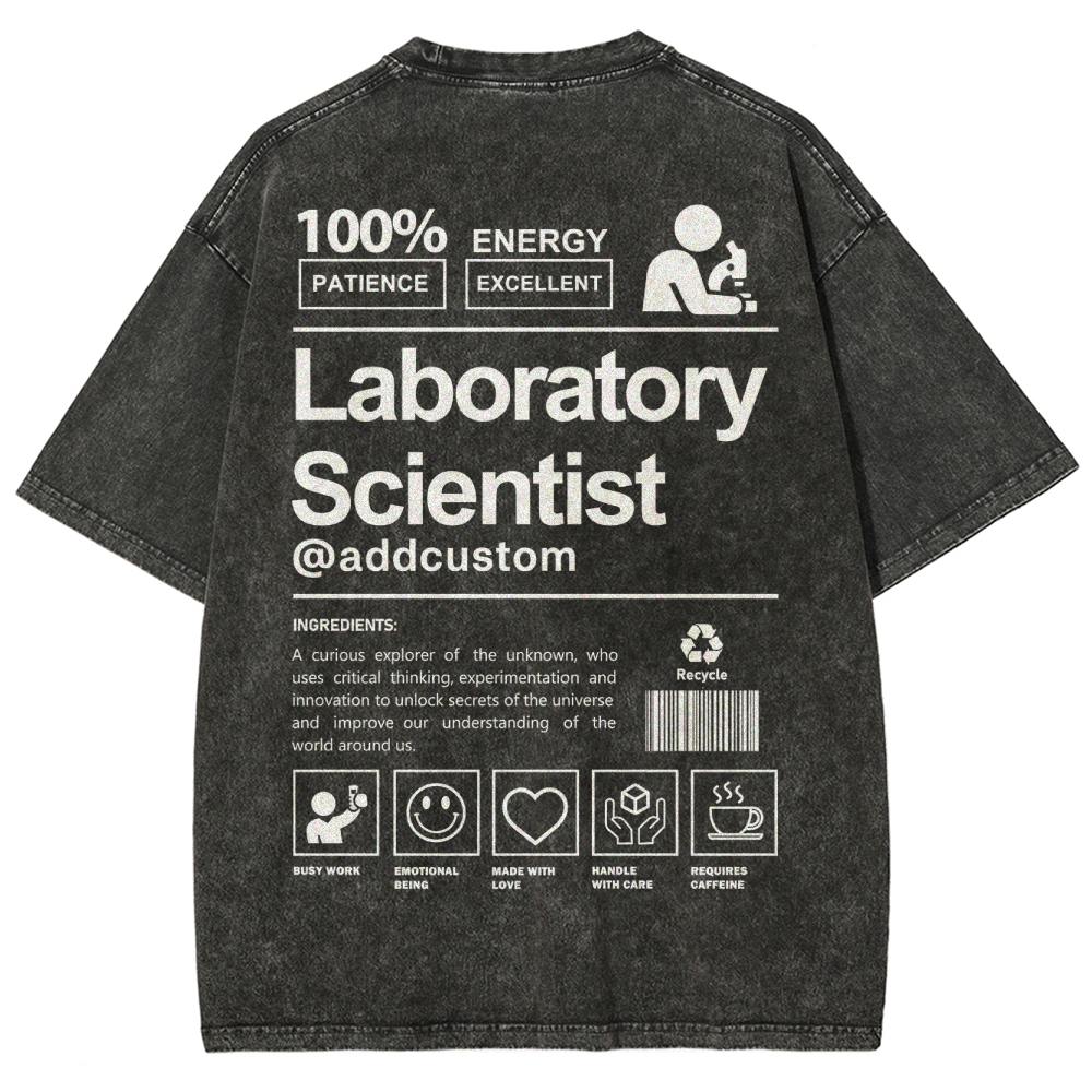Laboratory Scientist Addcustom Unisex Fit Washed T-Shirt