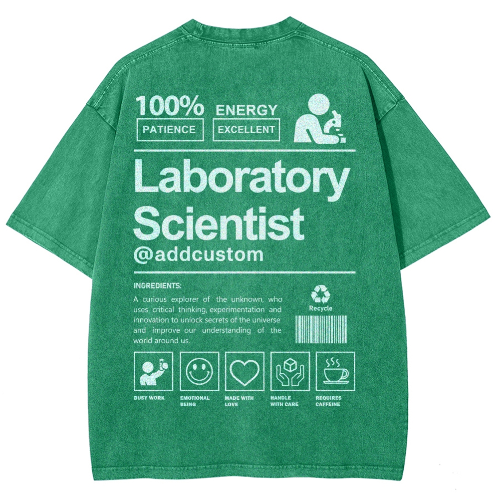 Laboratory Scientist Addcustom Unisex Fit Washed T-Shirt