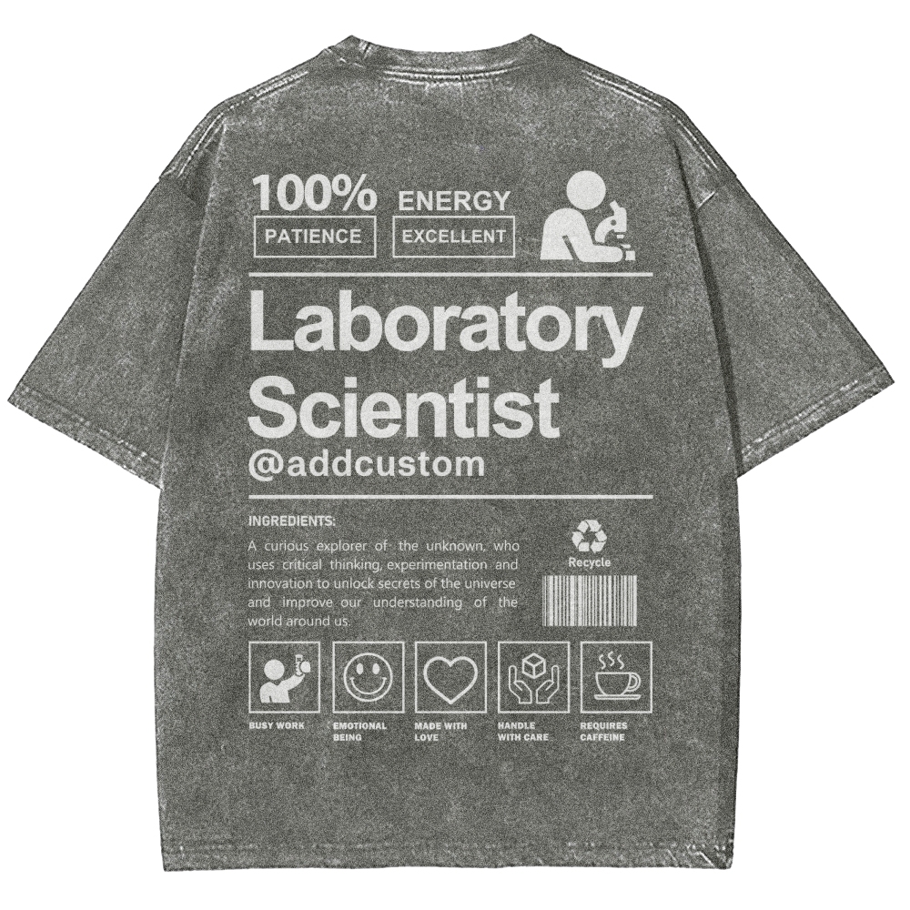 Laboratory Scientist Addcustom Unisex Fit Washed T-Shirt