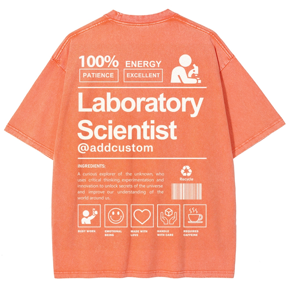 Laboratory Scientist Addcustom Unisex Fit Washed T-Shirt