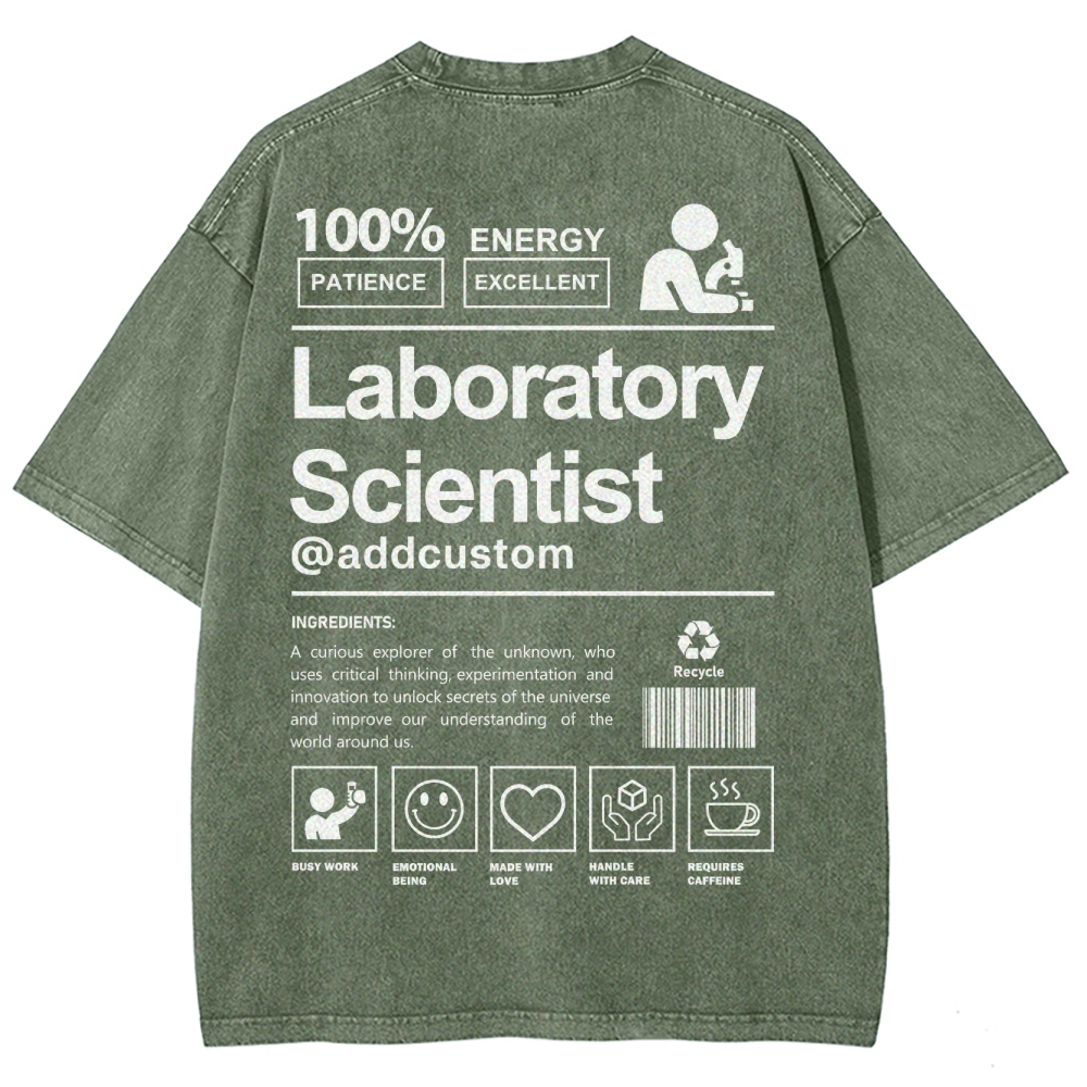 Laboratory Scientist Addcustom Unisex Fit Washed T-Shirt