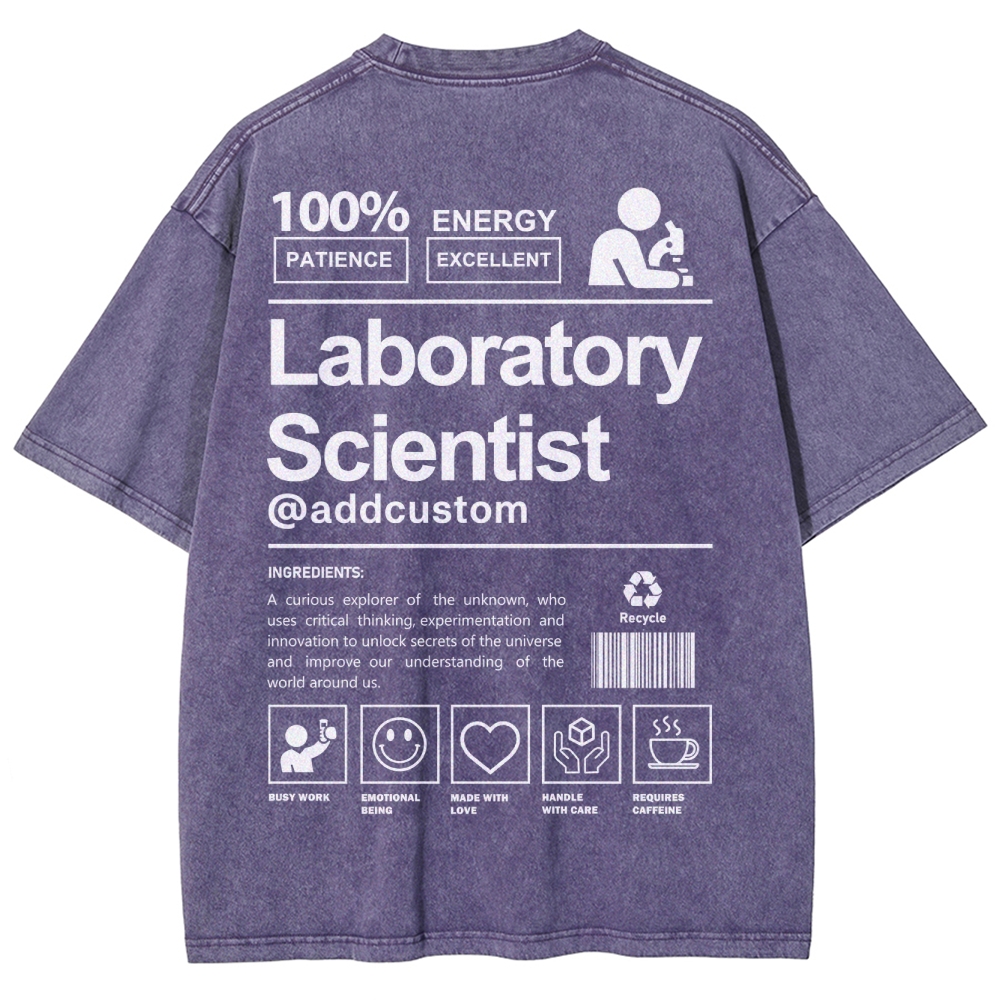 Laboratory Scientist Addcustom Unisex Fit Washed T-Shirt