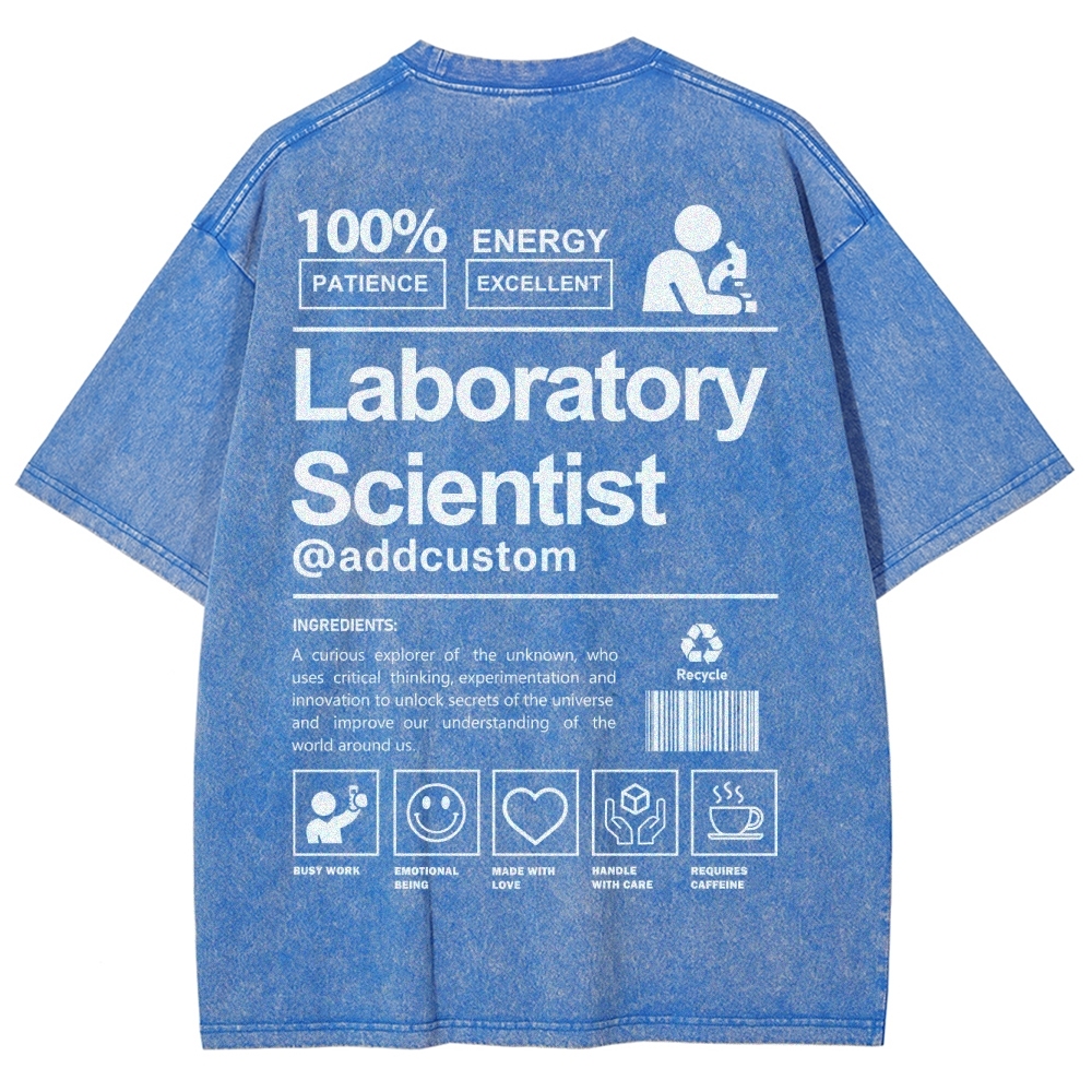 Laboratory Scientist Addcustom Unisex Fit Washed T-Shirt