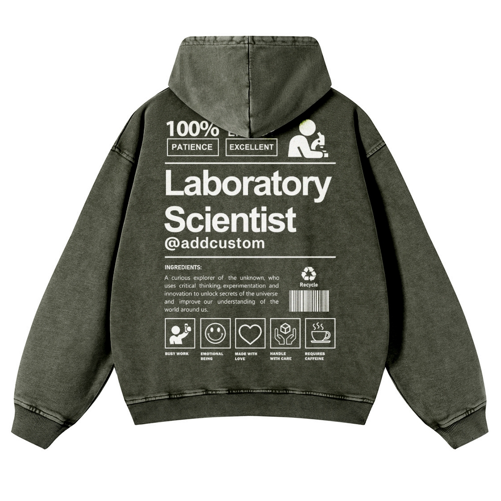 Laboratory Scientist Addcustom Casual Washed Hoodie