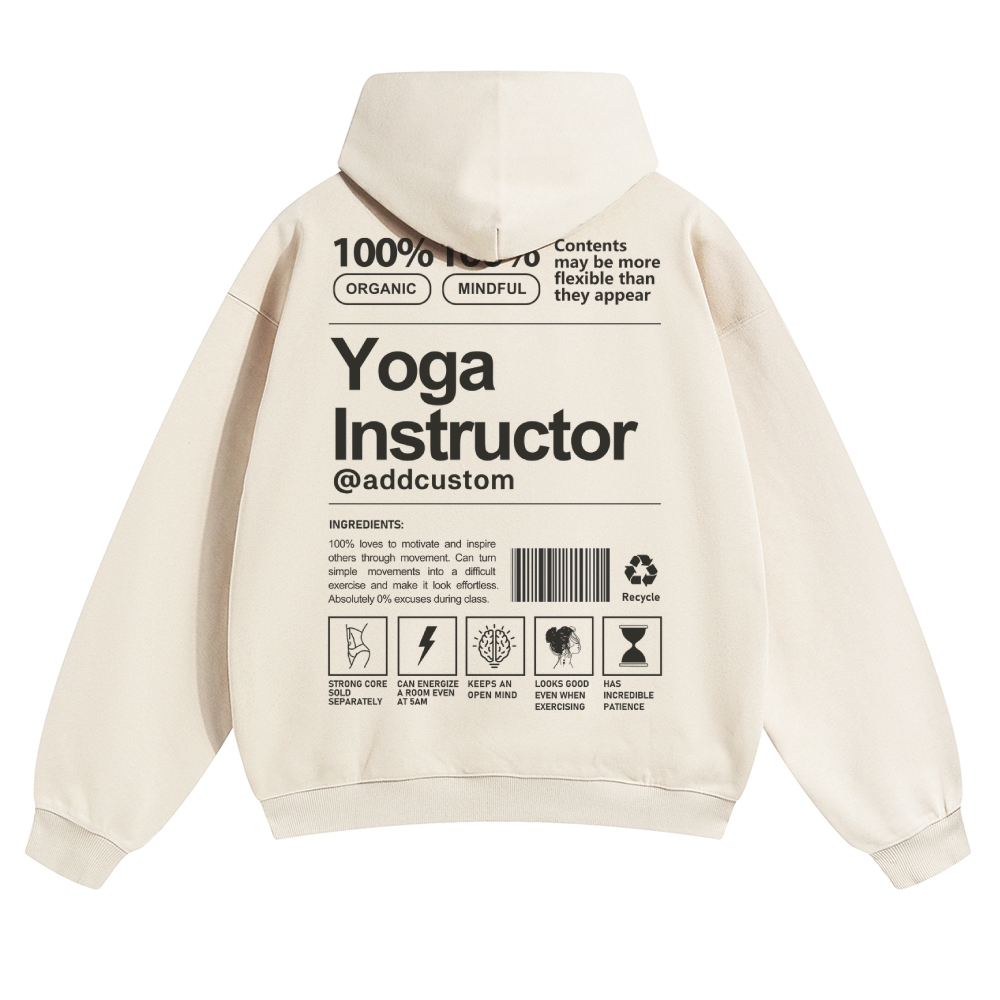 Yoga Instructor Addcustom QR Code Solid Color Hoodie Customscool