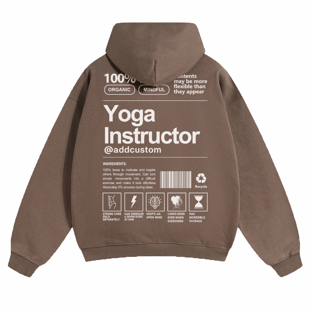 Yoga Instructor Addcustom QR Code Solid Color Hoodie Customscool