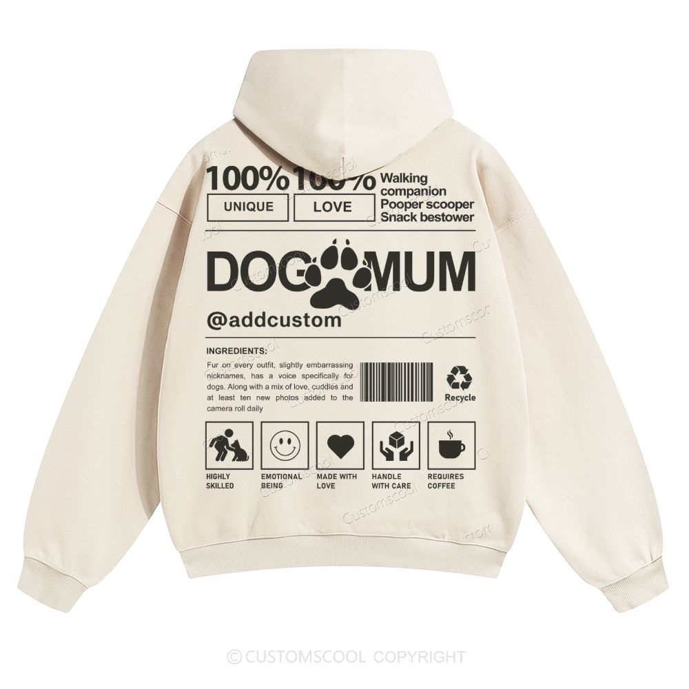 Dog Mum Addcustom Solid Color Hoodie Customscool