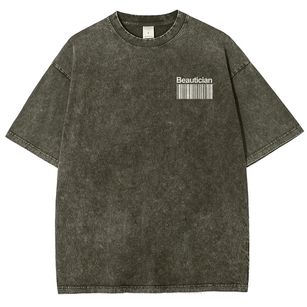Beautician Unisex Fit Washed T-Shirt Customscool
