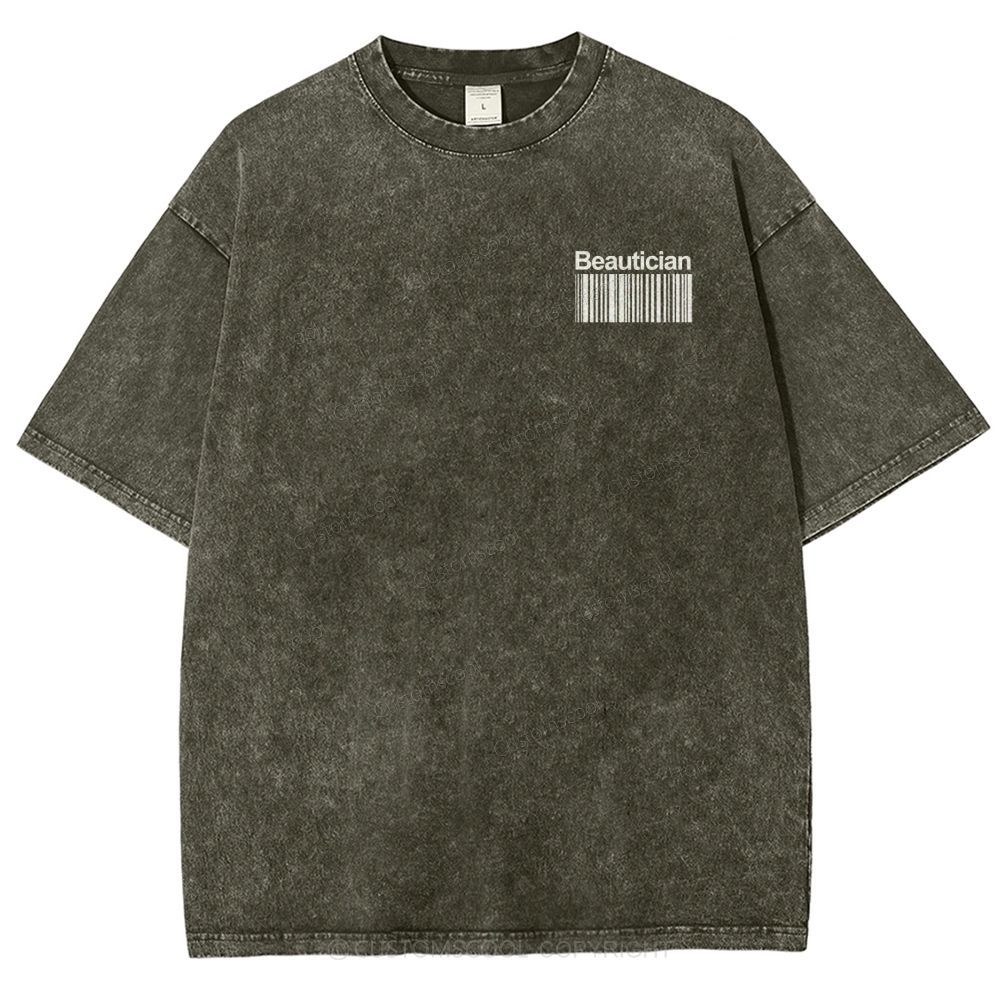 Beautician Unisex Fit Washed T-Shirt Customscool