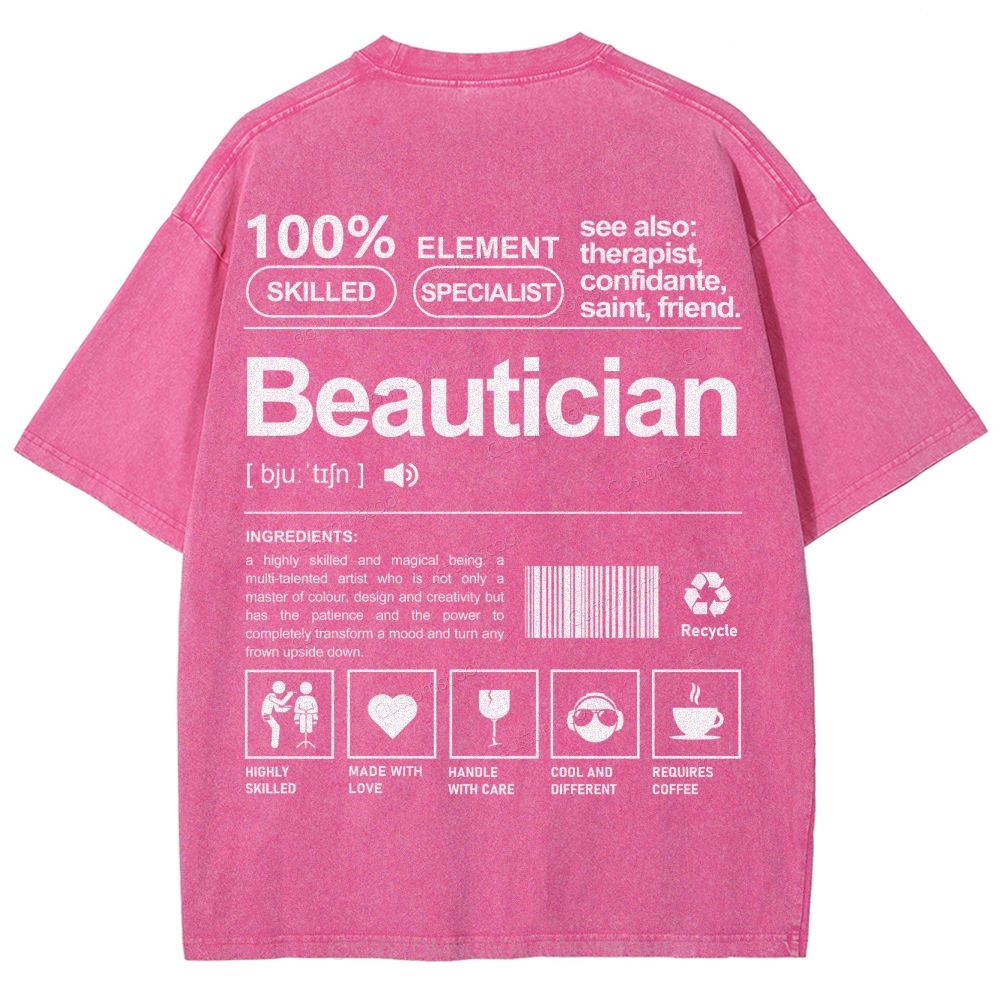 Beautician Unisex Fit Washed T-Shirt Customscool