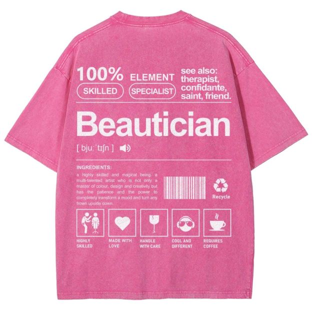 Beautician Unisex Fit Washed T-Shirt Customscool