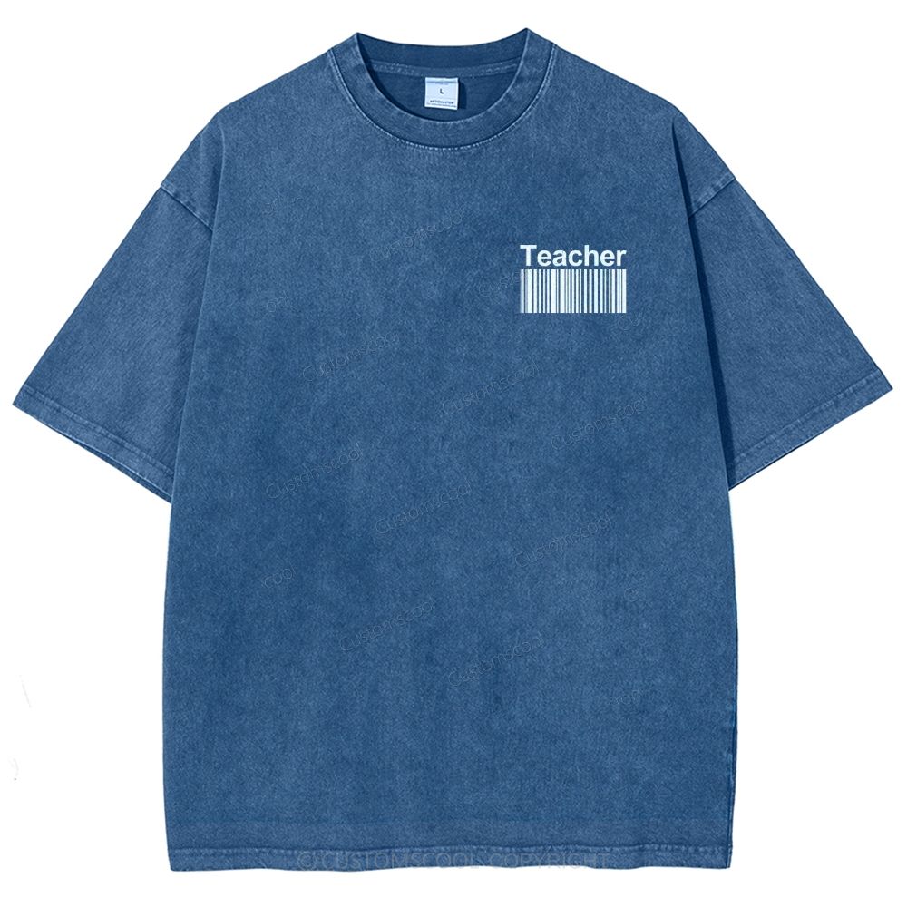 Teacher Unisex Fit Washed T-Shirt Customscool
