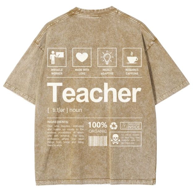 Teacher Unisex Fit Washed T-Shirt Customscool