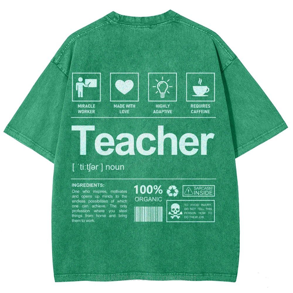 Teacher Unisex Fit Washed T-Shirt Customscool