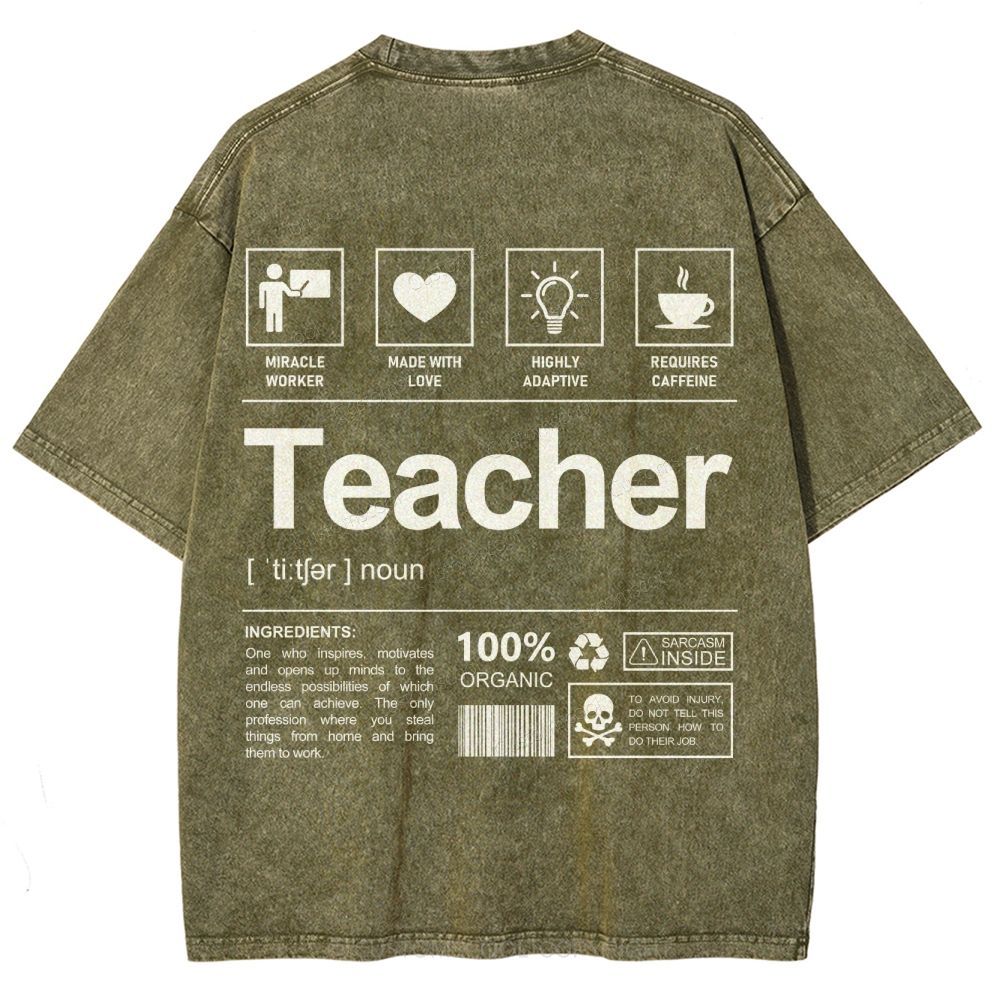 Teacher Unisex Fit Washed T-Shirt Customscool