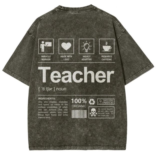 Teacher Unisex Fit Washed T-Shirt Customscool