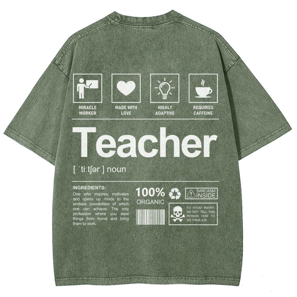 Teacher Unisex Fit Washed T-Shirt Customscool