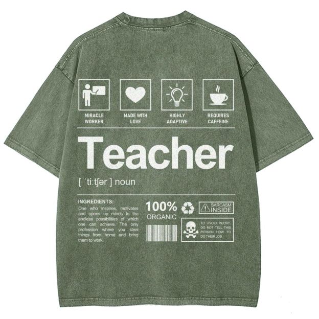 Teacher Unisex Fit Washed T-Shirt Customscool