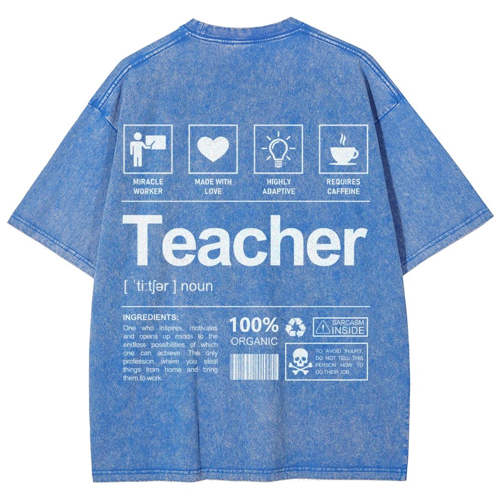 Teacher Unisex Fit Washed T-Shirt Customscool