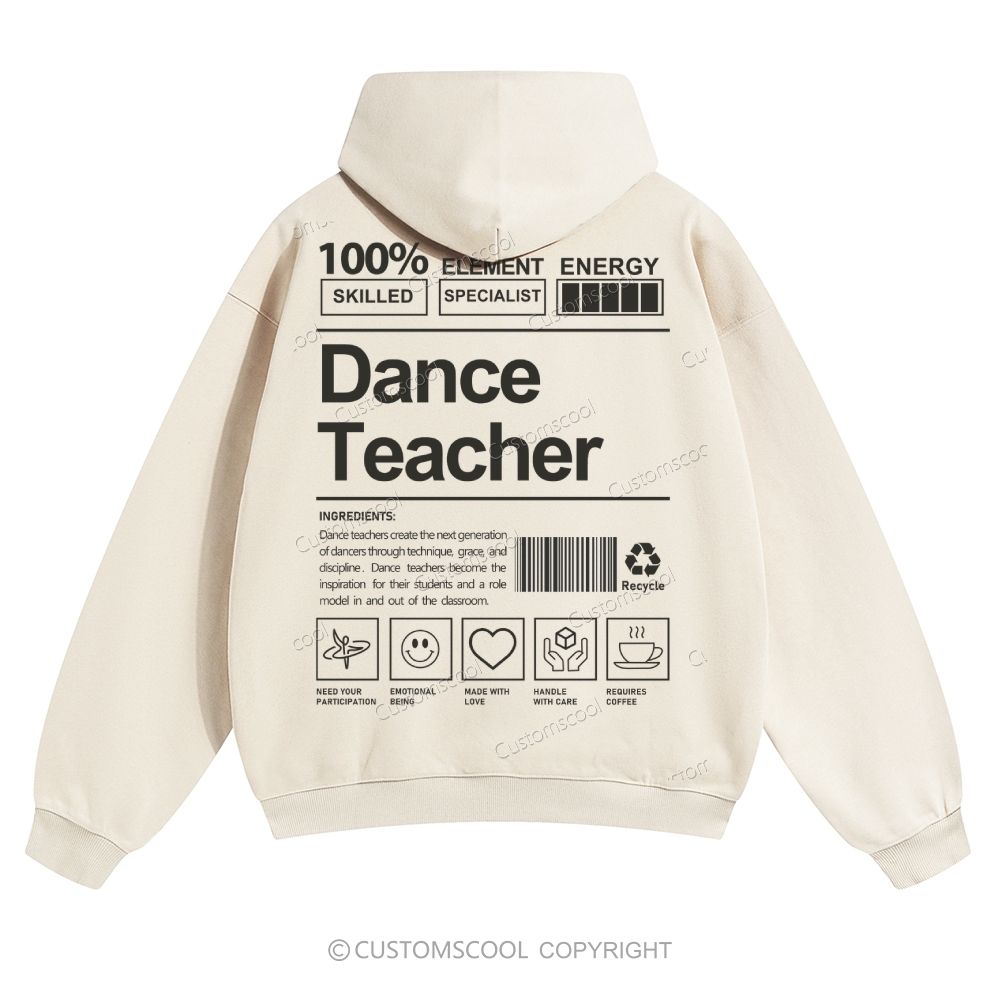 Dance Teacher Solid Color Hoodie