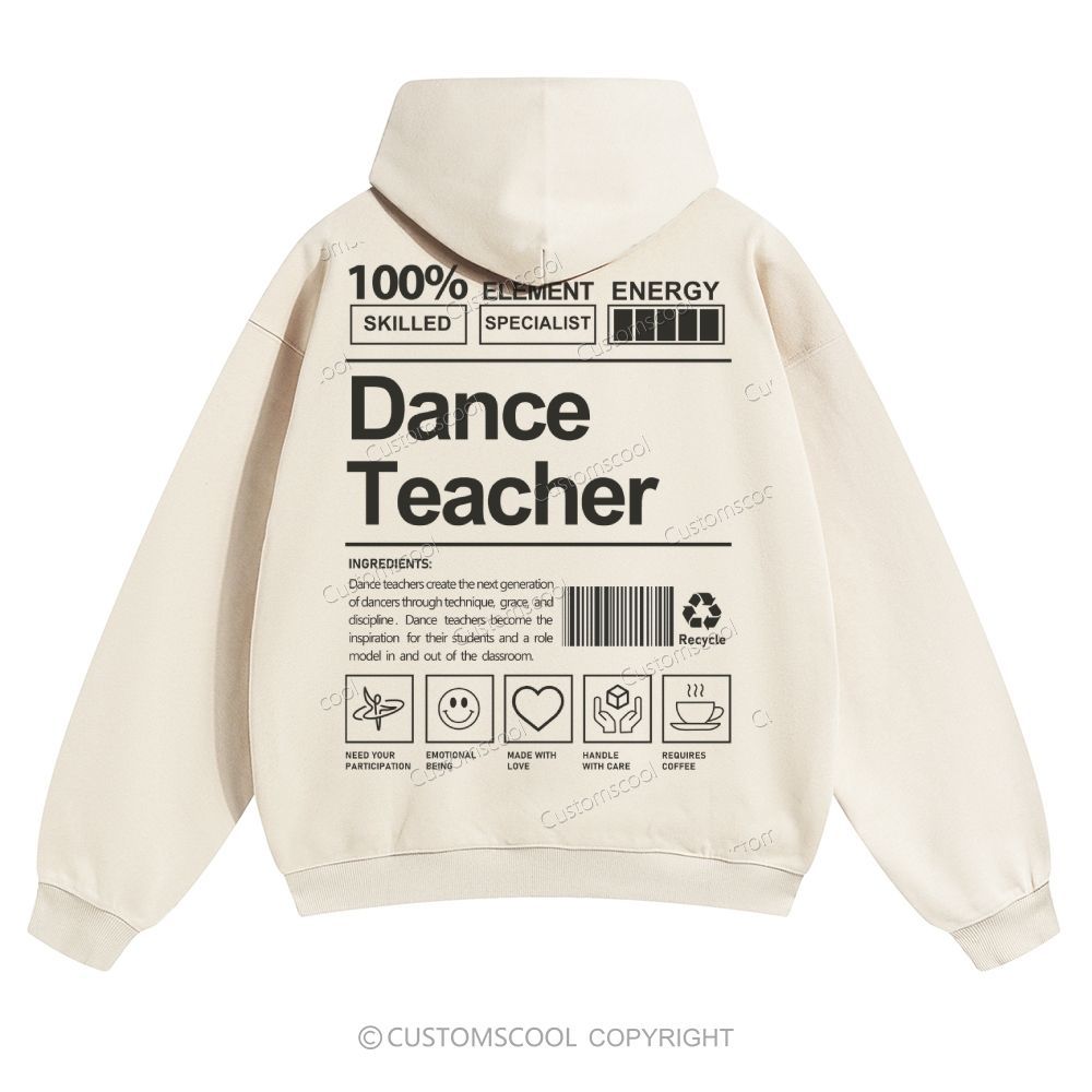 Dance Teacher Solid Color Hoodie