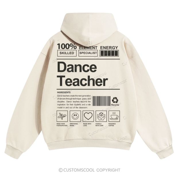 Dance Teacher Solid Color Hoodie