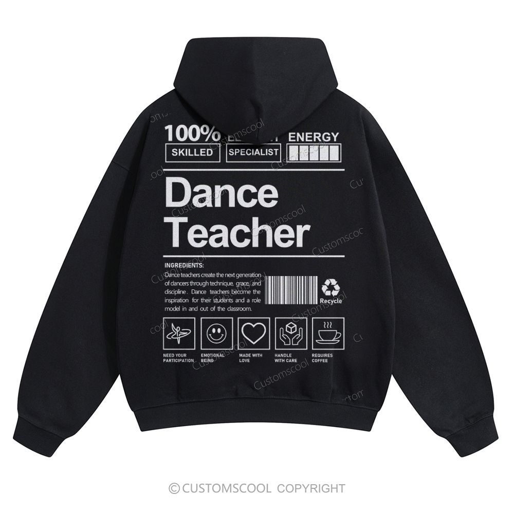 Dance Teacher Solid Color Hoodie