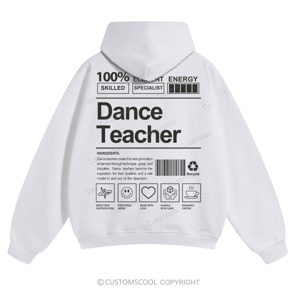Dance Teacher Solid Color Hoodie