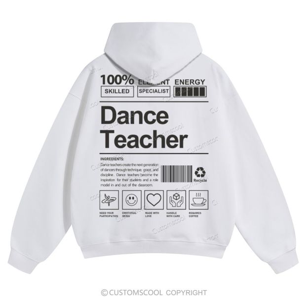 Dance Teacher Solid Color Hoodie