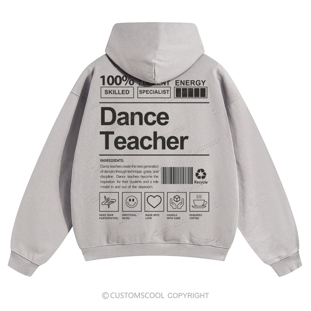 Dance Teacher Solid Color Hoodie