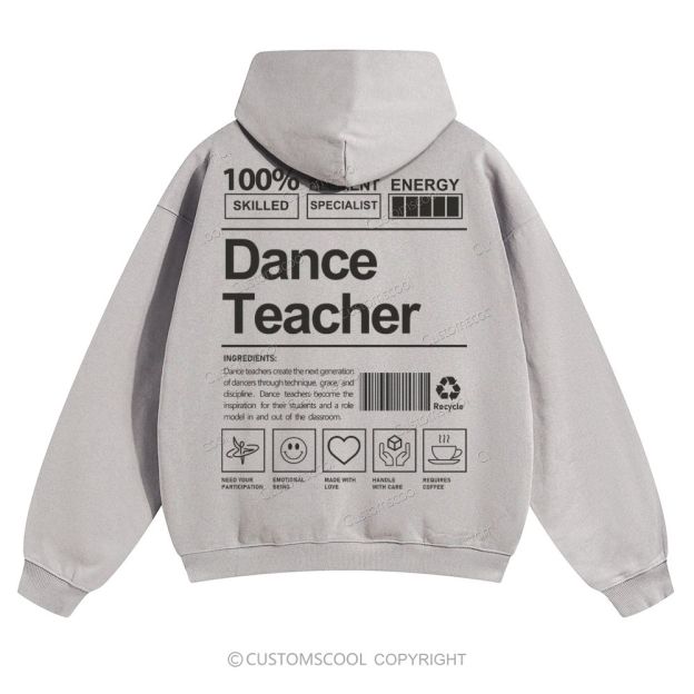 Dance Teacher Solid Color Hoodie