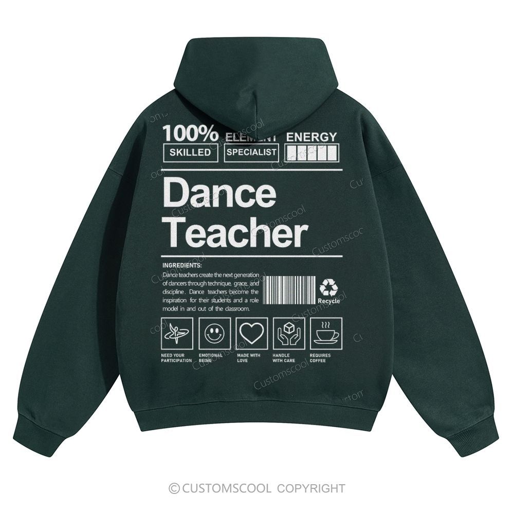 Dance Teacher Solid Color Hoodie