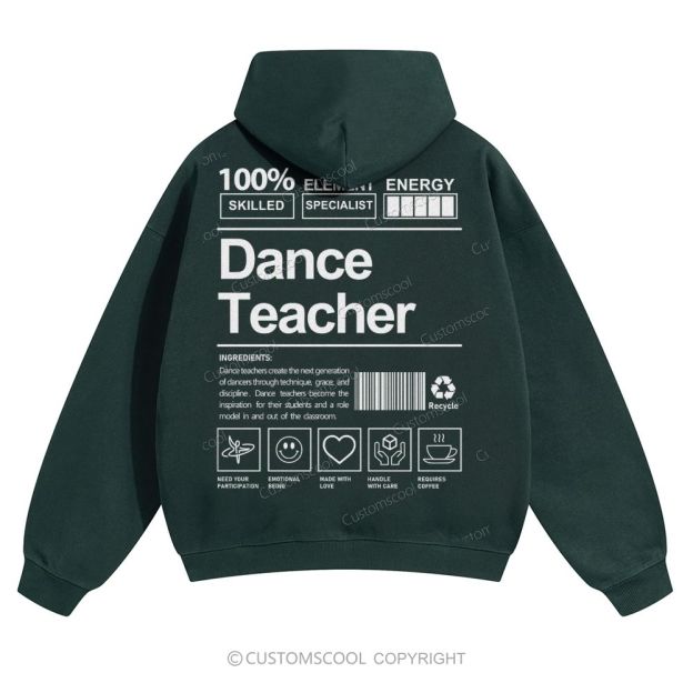 Dance Teacher Solid Color Hoodie