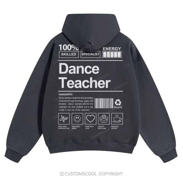 Dance Teacher Solid Color Hoodie